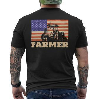 American Flag Tractor45 Mens Back Print T-shirt - Monsterry UK