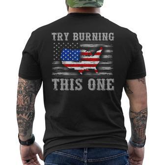 American Flag Try Burning This One Men's T-shirt Back Print - Monsterry AU