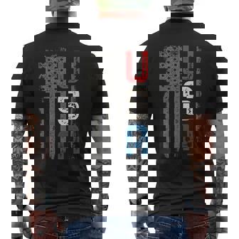 American Flag Vintage Usa Patriotic Distressed American Flag Mens Back Print T-shirt - Monsterry