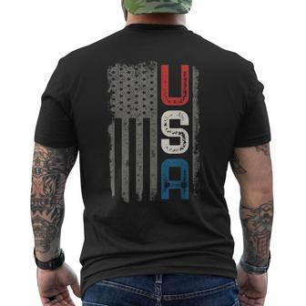 American Flag Vintage Usa Patriotic Distressed American Flag Mens Back Print T-shirt | Mazezy DE