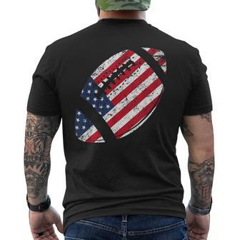 American Football 4Th July American Flag Patriotic Gift  Mens Back Print T-shirt