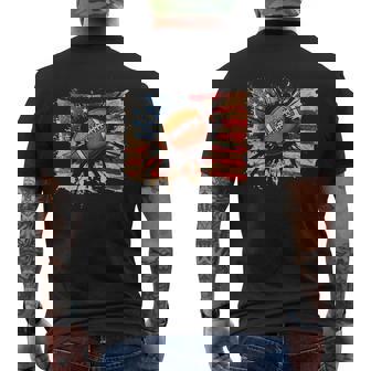 American Football 4Th Of July Men Usa American Flag Boys Mens Back Print T-shirt | Mazezy