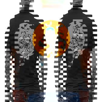American Football Skeleton Halloween Boys Football Fan Men's T-shirt Back Print - Seseable