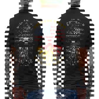 American Grown With Sicilian Roots Tree Usa Flag Idea Men's T-shirt Back Print | Mazezy