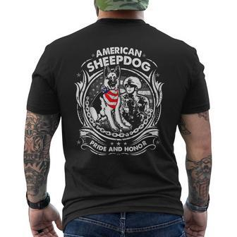 American Sheepdog Pride And Honor German Shepherd Lover Mens Back Print T-shirt | Mazezy