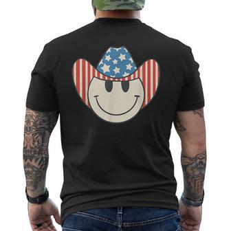 American Smile Face Cowboy Cowgirl 4Th Of July Howdy Rodeo Mens Back Print T-shirt - Monsterry CA