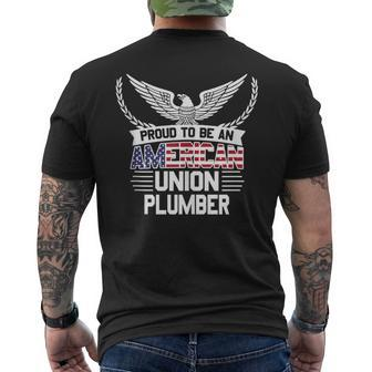 American Union Plumber Pride Mens Back Print T-shirt | Mazezy