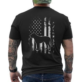 American Us Flag Bull Mastiff Men's T-shirt Back Print | Mazezy