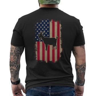 American Us Flag Fainting Goat Men's T-shirt Back Print