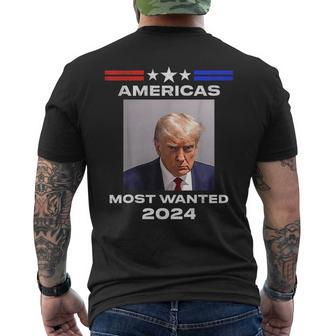 Americas Most Wanted Trump 2024 Men's T-shirt Back Print - Seseable