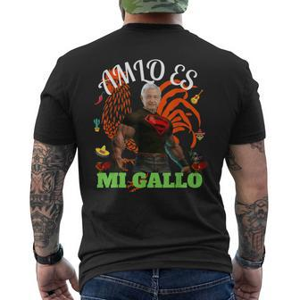 Amlo Es Mi Gallo Amlo El Mejor Presidente De Mexico Mens Back Print T-shirt - Monsterry