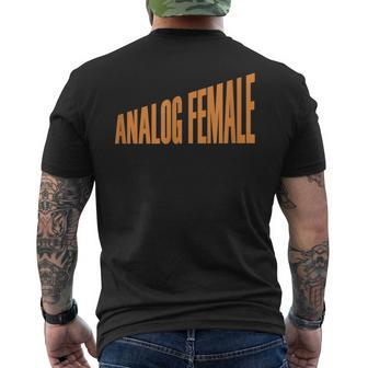 Analog Female - Playful Tech Ai & Robotics Antihero Robotics Funny Gifts Mens Back Print T-shirt | Mazezy