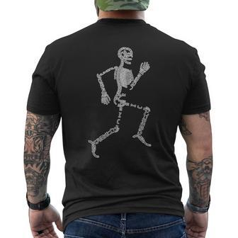 Anatomy Labels Human Skeleton Running Bone Names For Geeks Men's T-shirt Back Print | Mazezy