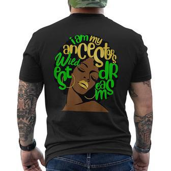 Ancestors Wildest Dreams Afro Green Melanin Black Queen Men's T-shirt Back Print | Mazezy UK