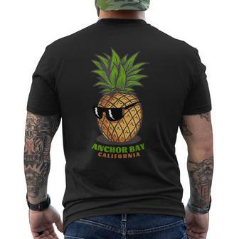 Anchor Bay Ca California Cute Pineapple Sunglasses Vacation Mens Back Print T-shirt | Mazezy