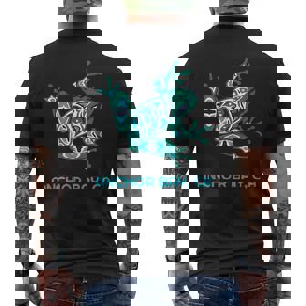 Anchor Bay Ca Frog Pacific Nw Native American Indian Mens Back Print T-shirt | Mazezy