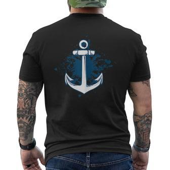 Anchor Navy Anchor Drop Into Blue Sea Sailing Sailor Mens Back Print T-shirt | Mazezy
