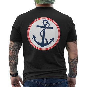 Anchor Red White And Blue Mens Back Print T-shirt | Mazezy DE