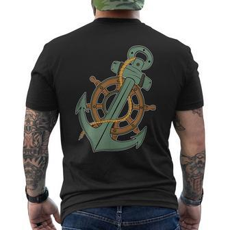Anchor Tattoo Vintage For Pontoon Captains Mens Back Print T-shirt | Mazezy