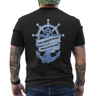 Anchor Wheel Ship Sailing Mens Back Print T-shirt | Mazezy