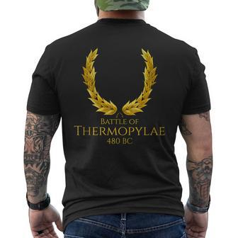 Ancient Greek History Battle Of Thermopylae Persian Wars Men's T-shirt Back Print | Mazezy