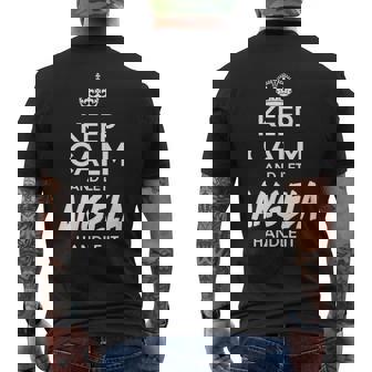 Angela Name Gift Keep Calm And Let Angela Handle It V2 Mens Back Print T-shirt - Seseable
