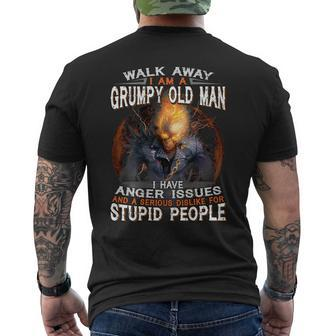 Anger Issues And Serious Dislike For Stupid People Men's Back Print T-shirt | Mazezy