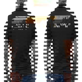Angwin Ca Vintage Evergreen Sunset Eighties Retro Men's T-shirt Back Print | Mazezy