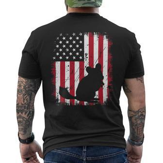 Animal Lover Vintage American Flag 4Th Of July Chinchilla Mens Back Print T-shirt - Monsterry