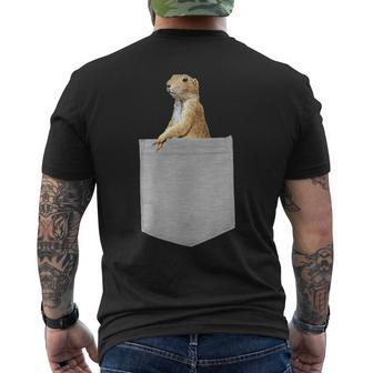 Animal In Your Pocket White Prairie Dog Men's T-shirt Back Print | Mazezy