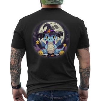 Anime Dragon Witch Hat Pumpkins Halloween Moon Cottagecore Men's T-shirt Back Print - Monsterry DE