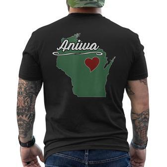 Aniwa Wisconsin Wi Usa City State Souvenir Men's T-shirt Back Print | Mazezy