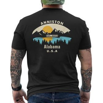Anniston Alabama Souvenir Mountain Sunset River Men's T-shirt Back Print | Mazezy