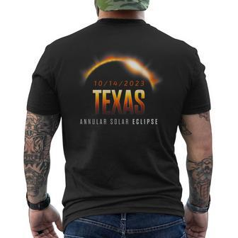 Annular Solar Eclipse 2023 Texas October 14Th Eclipse Men's T-shirt Back Print - Monsterry AU