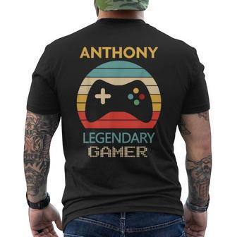 Anthony Name Personalized Legendary Gamer Men's T-shirt Back Print | Mazezy CA