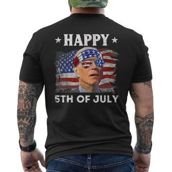 Anti Joe Biden Funny Happy 5Th Of July Usa Flag 2023 Gifts Mens Back Print T-shirt | Mazezy