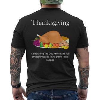 Anti Thanksgiving T For Native American Indian Mens Back Print T-shirt | Mazezy