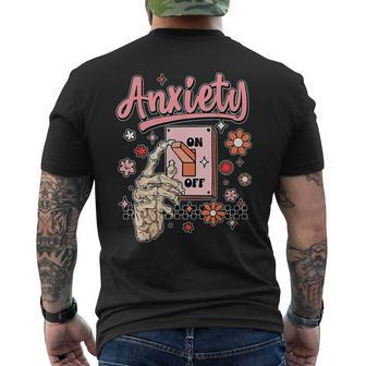 Anxiety On Switch On Off Mental Health Awareness Men's T-shirt Back Print - Seseable