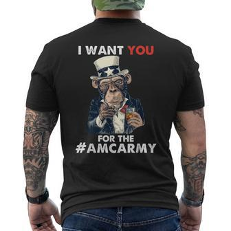 Apes Together We Strong To The Moon For The Ape Amc Army Men's Back Print T-shirt | Mazezy