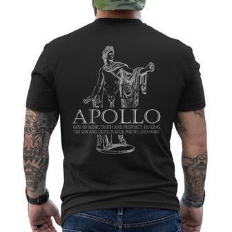 Apollo God Of Music And Sun Greek Mythology Men's T-shirt Back Print | Mazezy