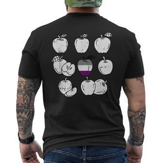 Apple Picking Asexual Lgbt-Q Retro Pride Flag Fruit Mens Back Print T-shirt | Mazezy