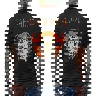 April May Taurus Astrological Sign Bull Zodiac Birthday Men's Back Print T-shirt | Mazezy