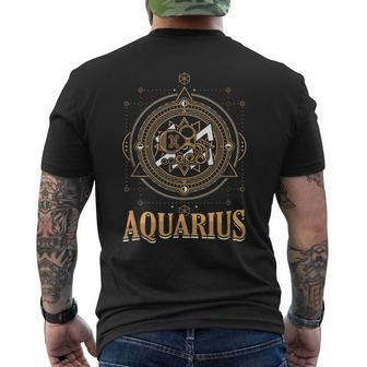 Aquarius Zodiac Sign Horoscope Astrology Birthday Star Men's T-shirt Back Print | Mazezy