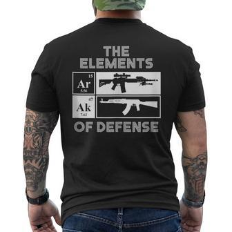 Ar15 Ak47 Elements Of Defense Periodic Table Men's T-shirt Back Print | Mazezy