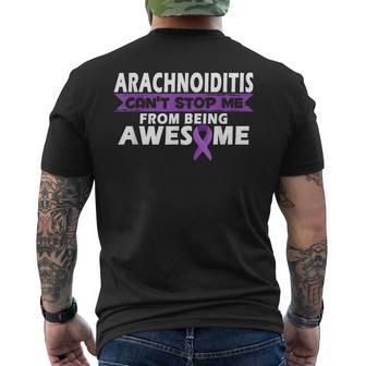 Arachnoiditis Awareness Warrior | Purple Ribbon Mens Back Print T-shirt - Seseable