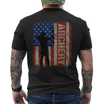 Archery Usa American Flag Vintage 4Th Of July Gift Mens Back Print T-shirt | Mazezy