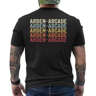 Arden-Arcade California Arden-Arcade Ca Retro Vintage Text Men's T-shirt Back Print | Mazezy