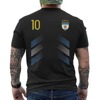 Argentina Soccer Fans Jersey Argentinian Flag Football Lover Mens Back Print T-shirt - Seseable