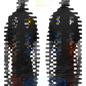 Argentina Soccer Fans Jersey Argentinian Flag Football Lover Mens Back Print T-shirt | Seseable UK