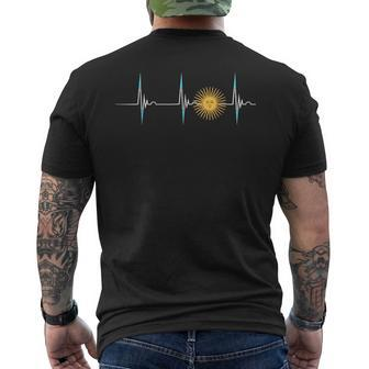 Argentina Sun Of May Heartbeat Ekg Pulse Argentinian Pride Mens Back Print T-shirt | Mazezy